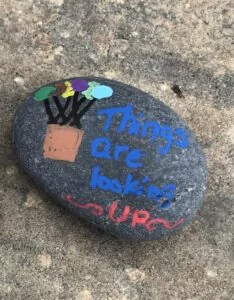 Things are looking up- Rock Painting littlemissblog.com