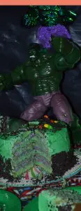 Inside the Hulk Smash Cake littlemissblog.com