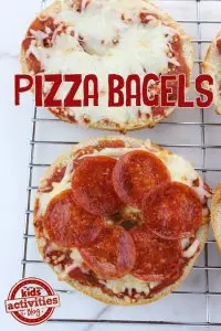 Pizza Bagels for your Super Bowl Party littlemissblog.com
