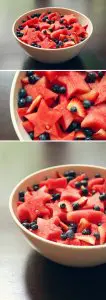 Cookie Cutter Fruit Salad with Watermelon and Blueberries littlemissblog.com
