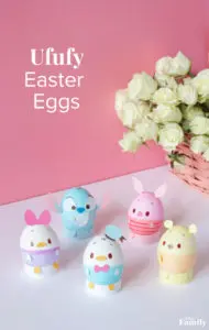 Ufufy Easter Eggs. Make some adorable Disney Inspired easter eggs! littlemissblog.com
