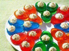 Jello Eggs. Who needs deviled eggs when you’ve got these? Fun for kids and adults on Easter! littlemissblog.com
