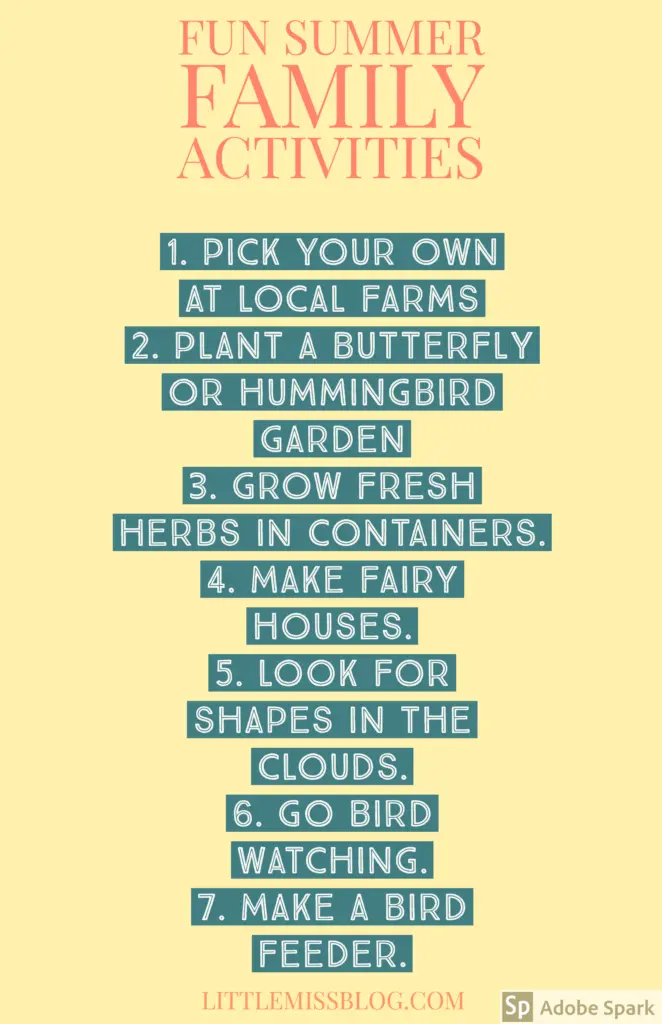 Fun Summer Family Activities Idea List